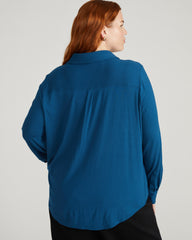 Elbe Popover Liquid Jersey Shirt Classic Fit - Deep Teal