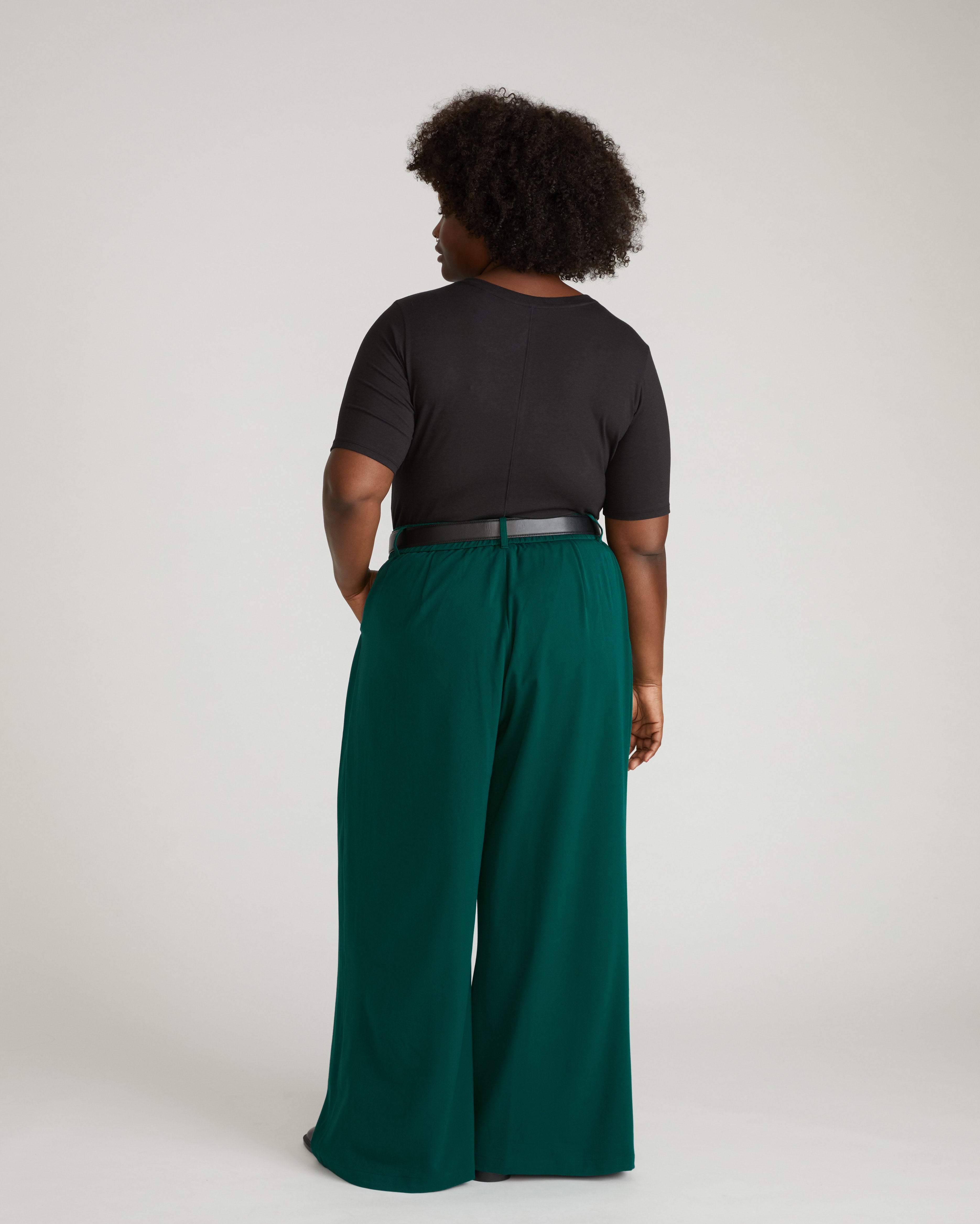 Maia Stovepipe Sleeve V Neck Tee - Black