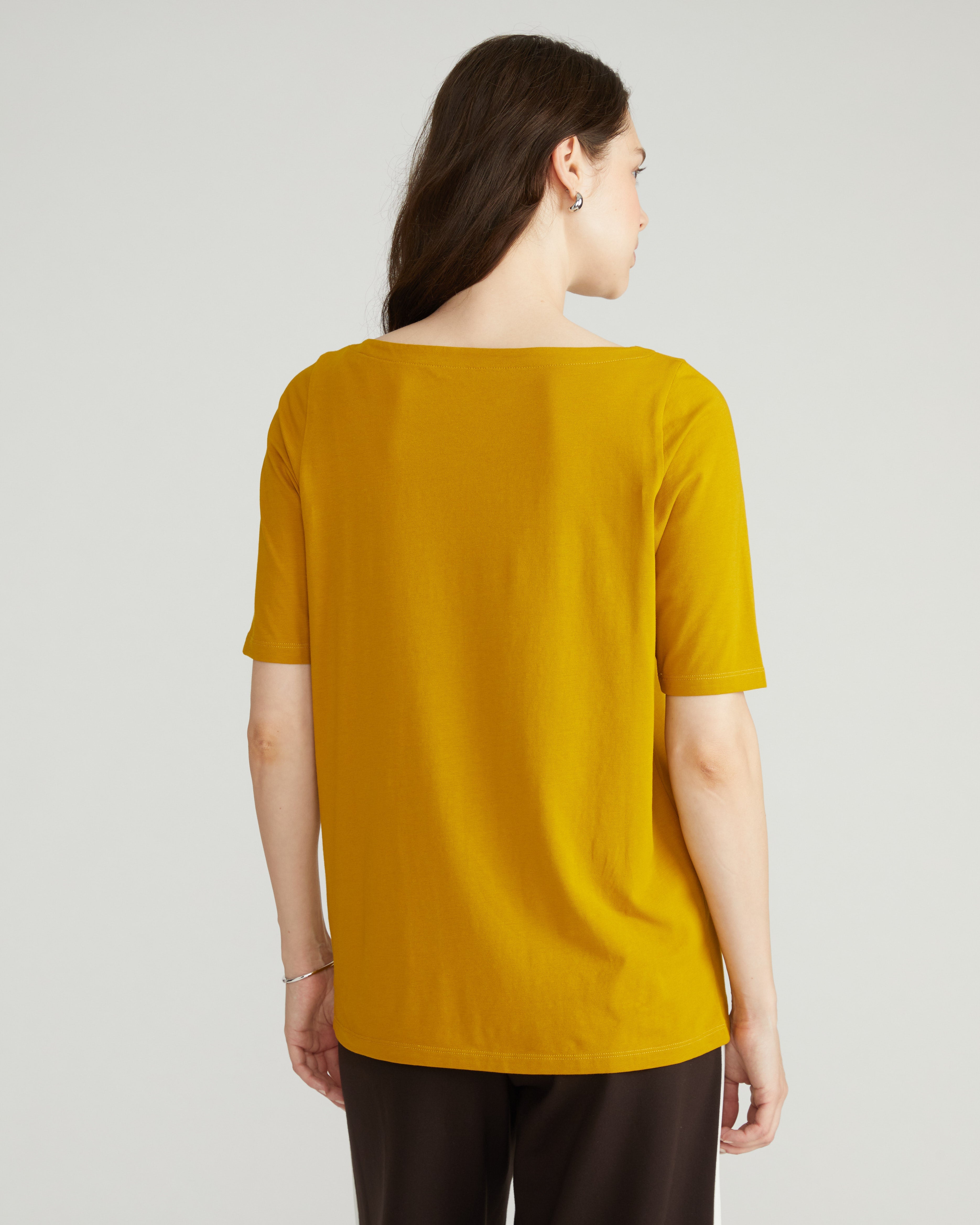 Bella Boatneck Tee - Mustard