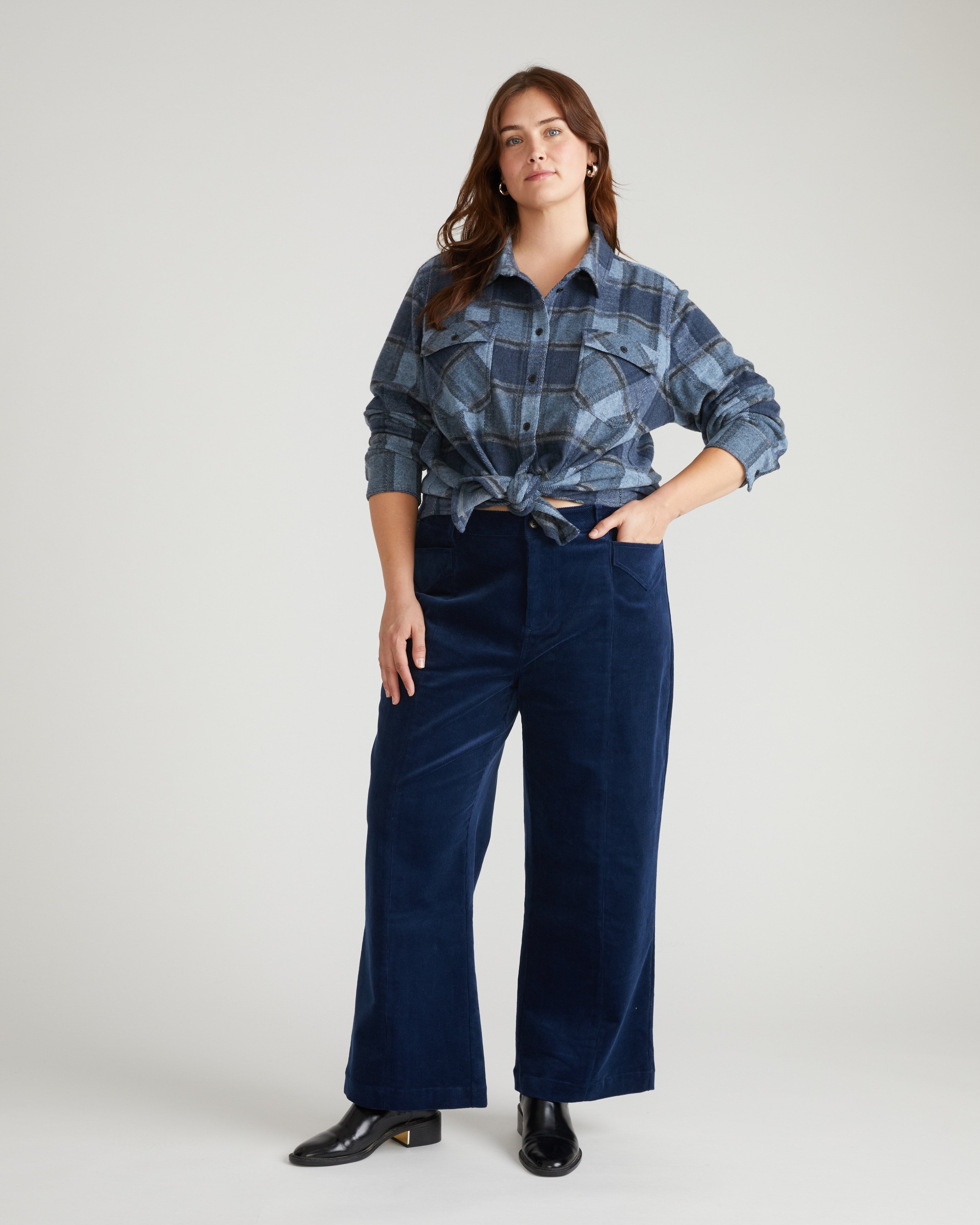 Maine Stretch Flannel Shirt - Heather Fog Plaid