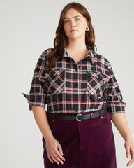 Maine Stretch Flannel Shirt - Poppy Plaid