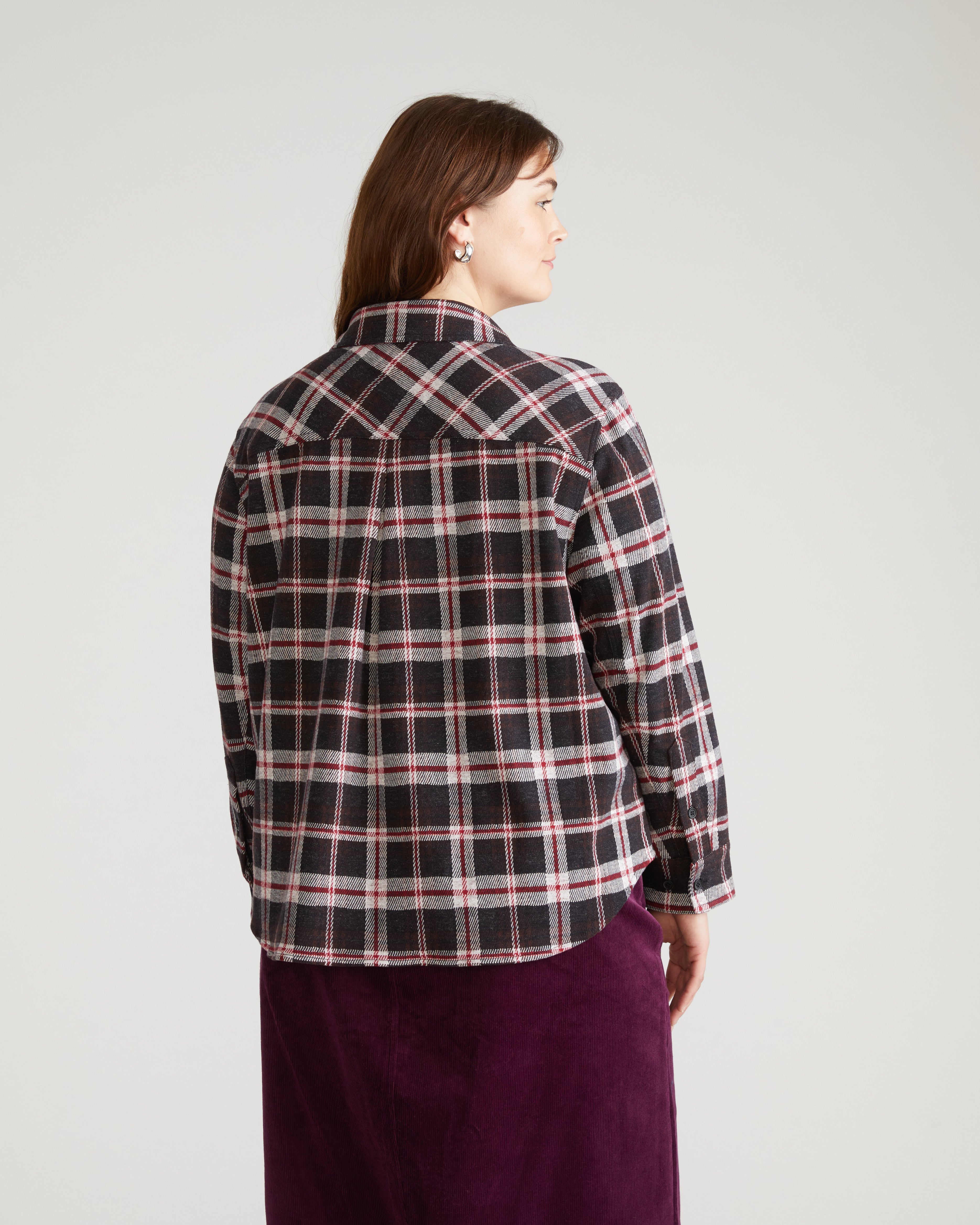 Maine Stretch Flannel Shirt - Poppy Plaid
