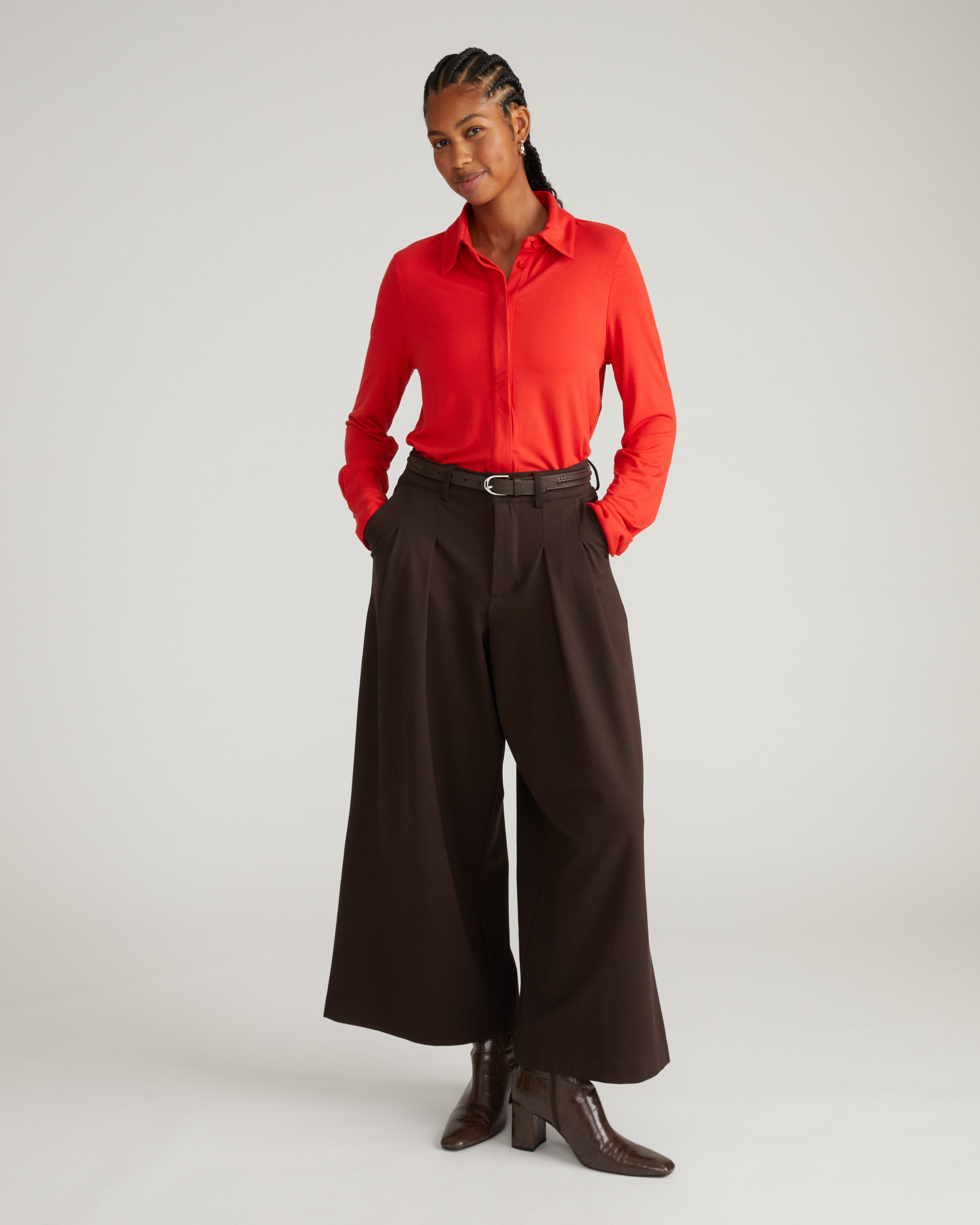 Elbe Liquid Jersey Shirt Classic Fit - Lipstick