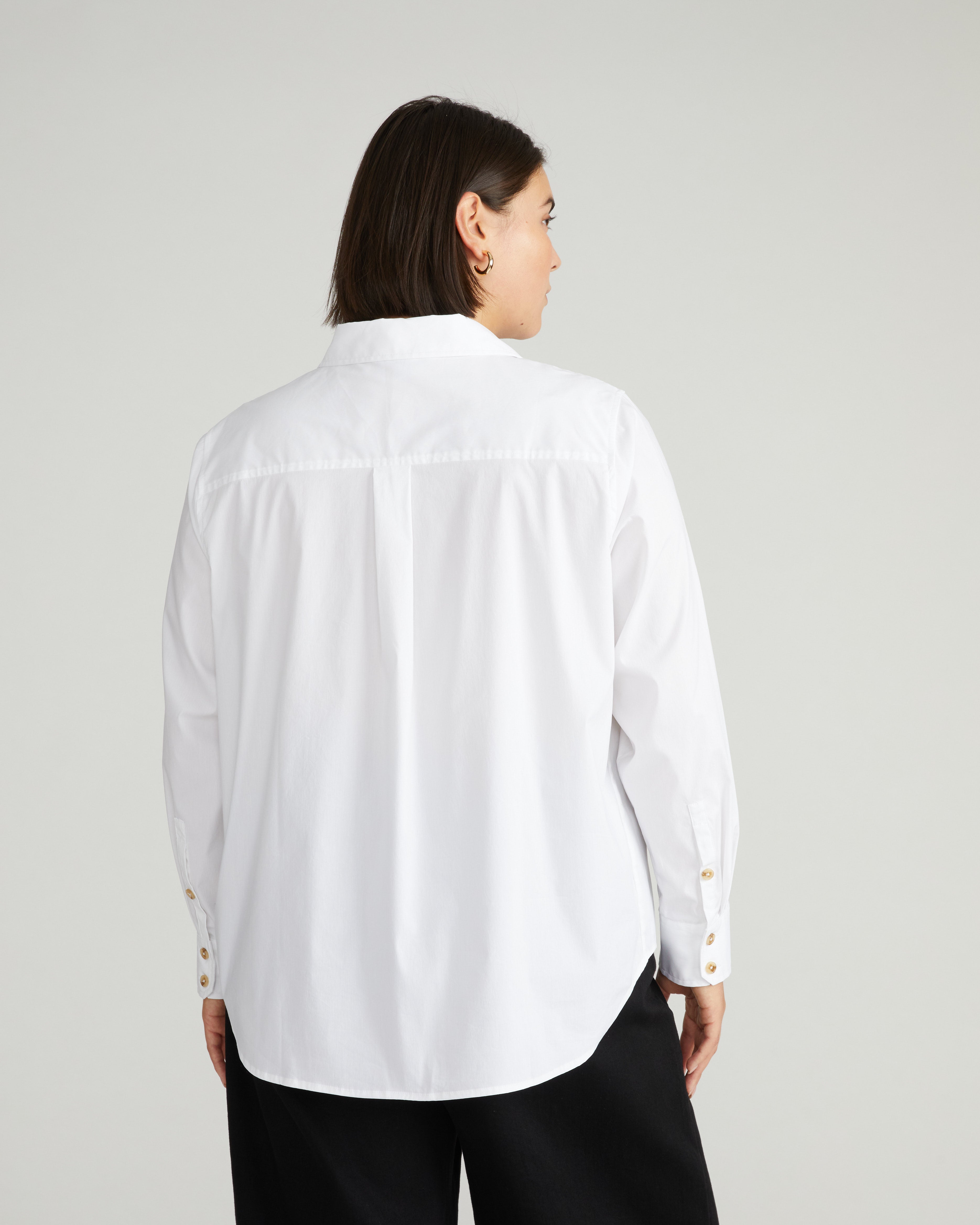 Elbe Stretch Poplin Shirt Classic Fit - White