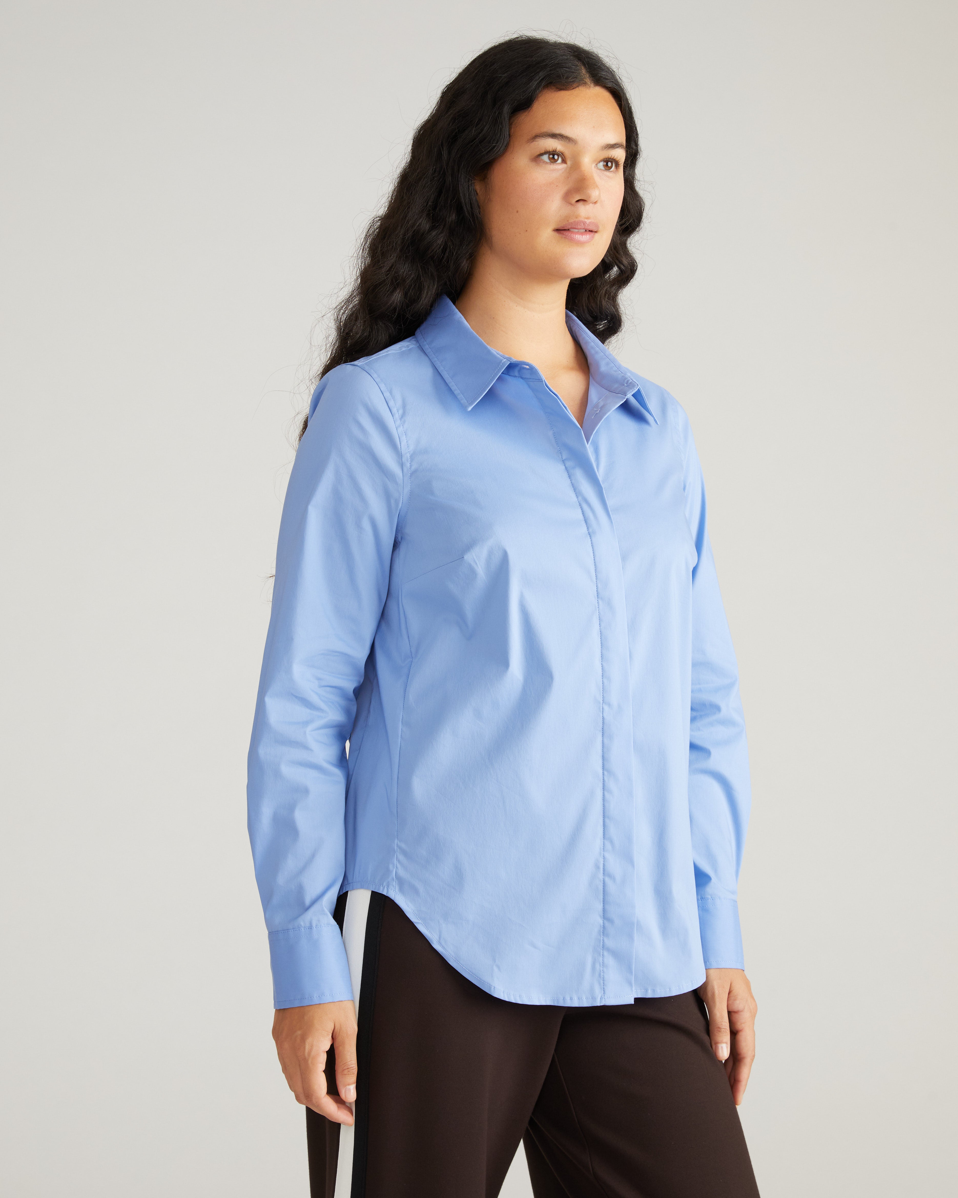 Elbe Stretch Poplin Shirt Classic Fit - Soft Blue