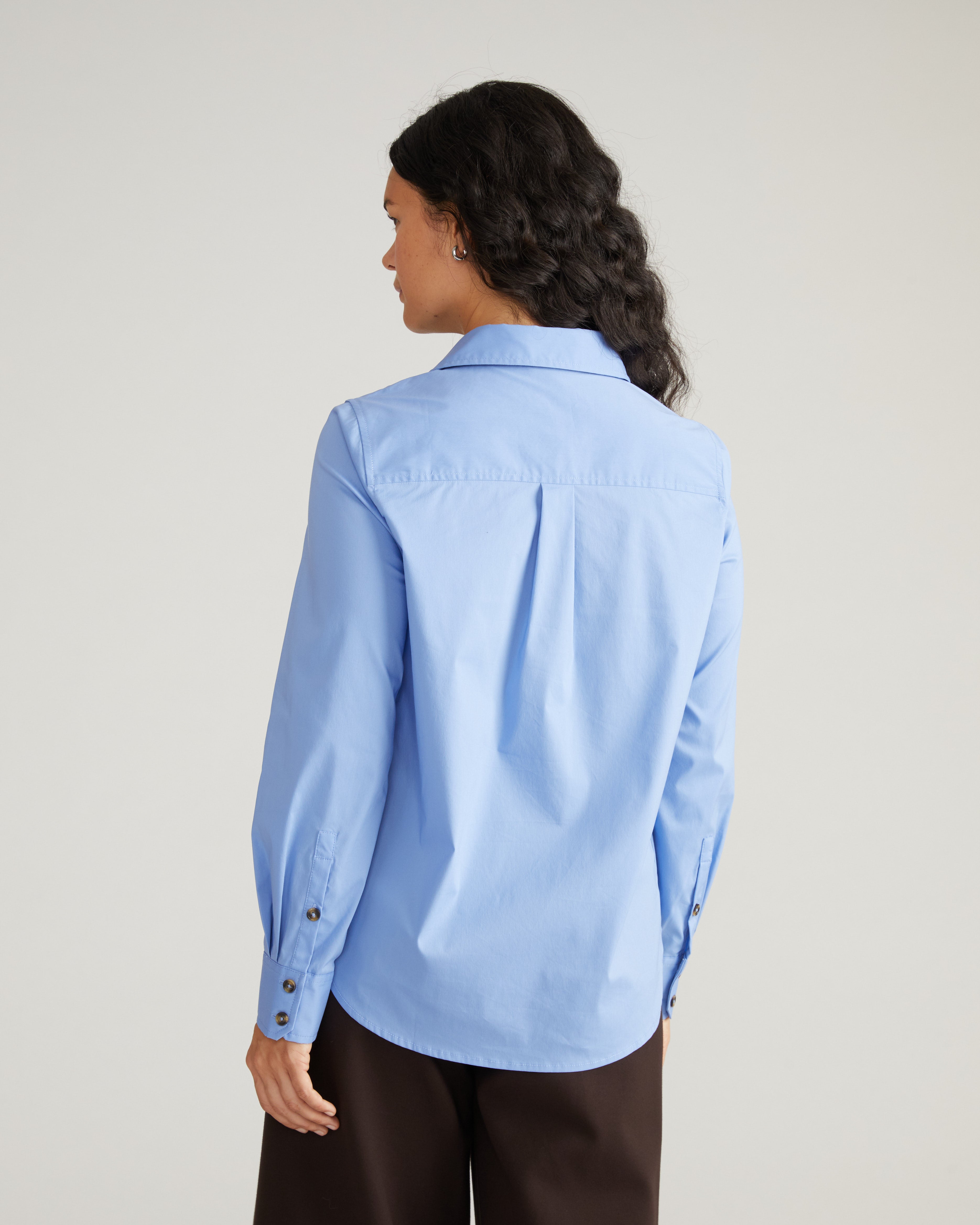 Elbe Stretch Poplin Shirt Classic Fit - Soft Blue
