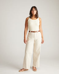 Roitfeld Ribbed Tank - Yellow Microstripe