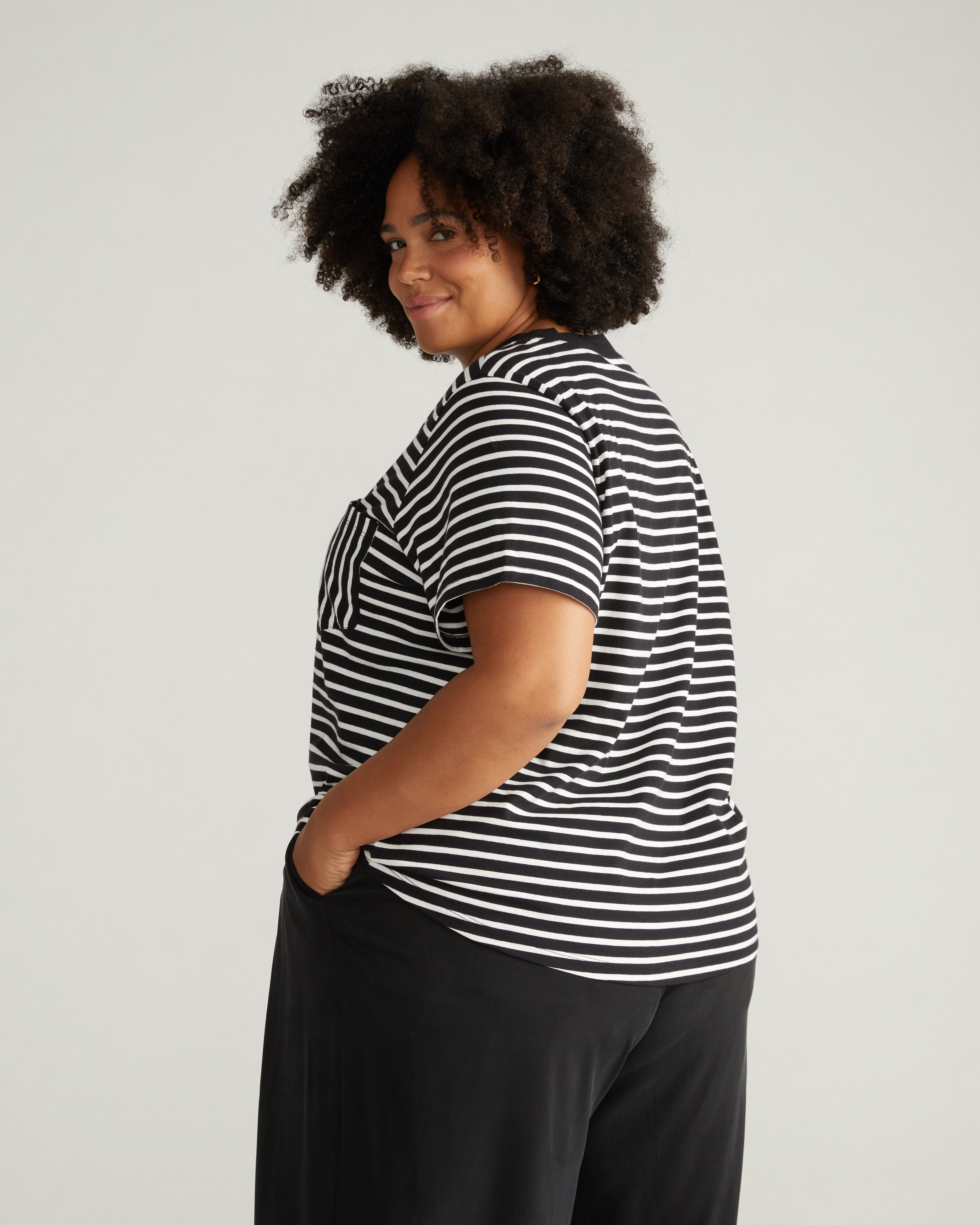 Breton Stripe Garcon Tee - Black/White Stripe