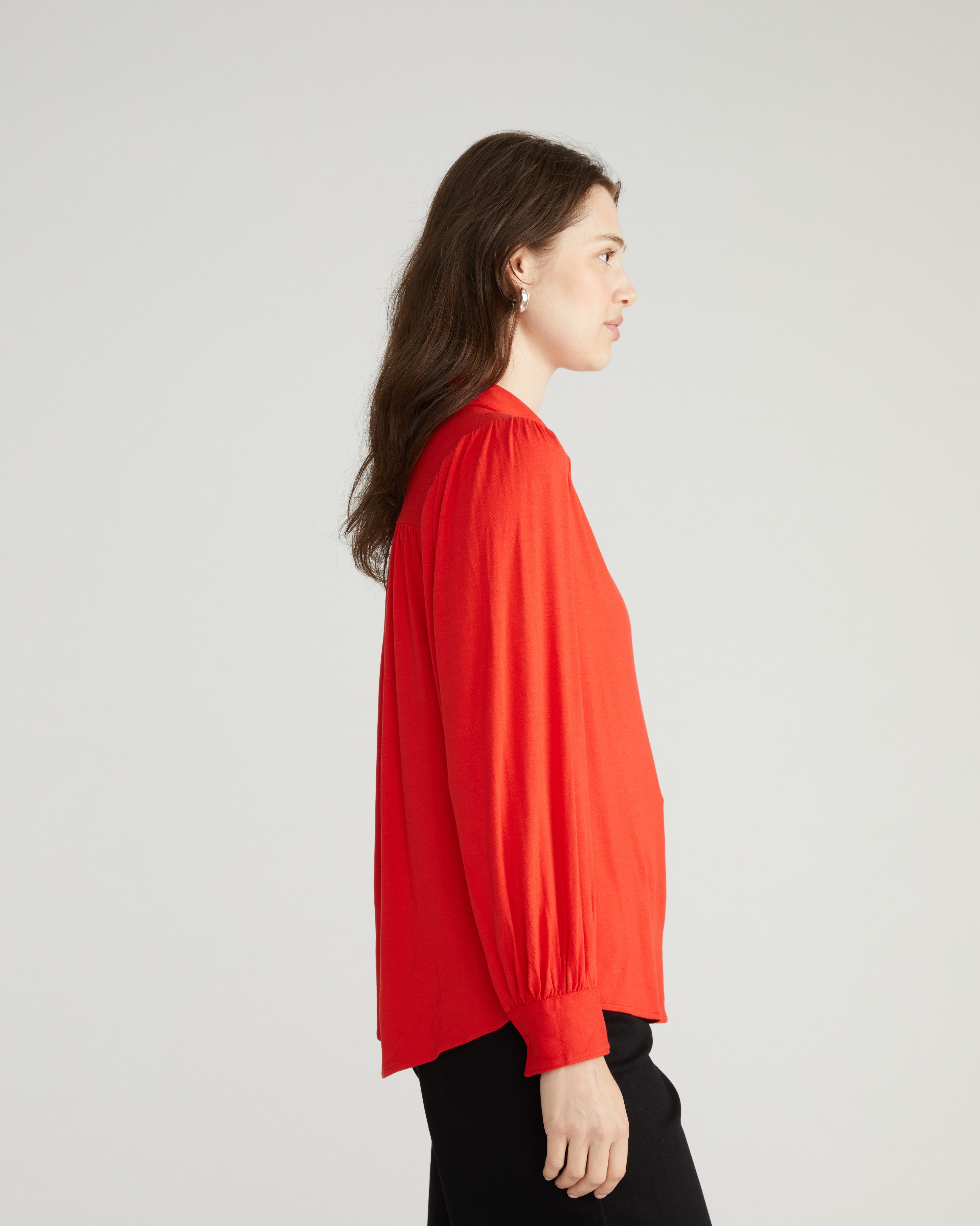 Moore Liquid Jersey Blouse - Lipstick