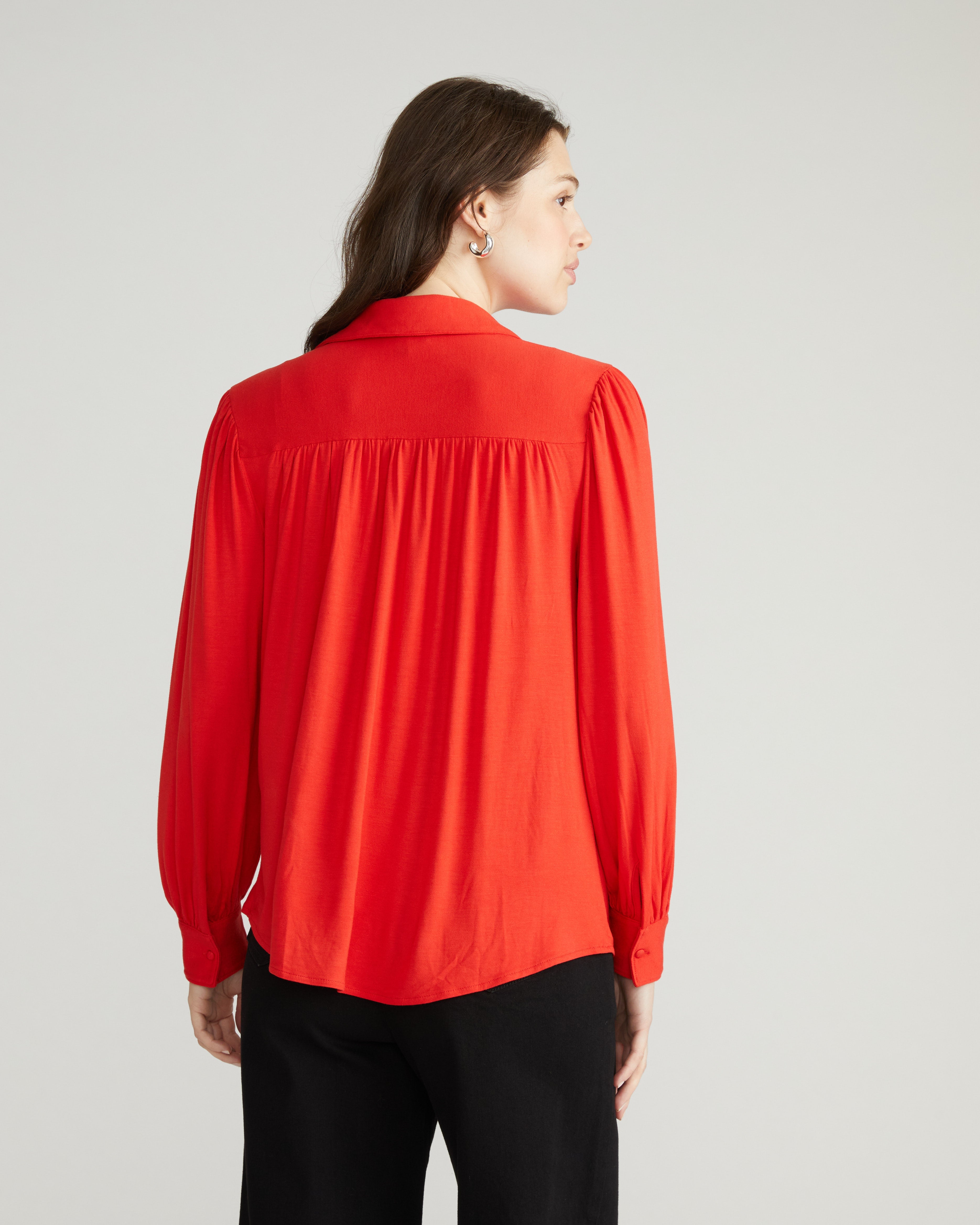 Moore Liquid Jersey Blouse - Lipstick