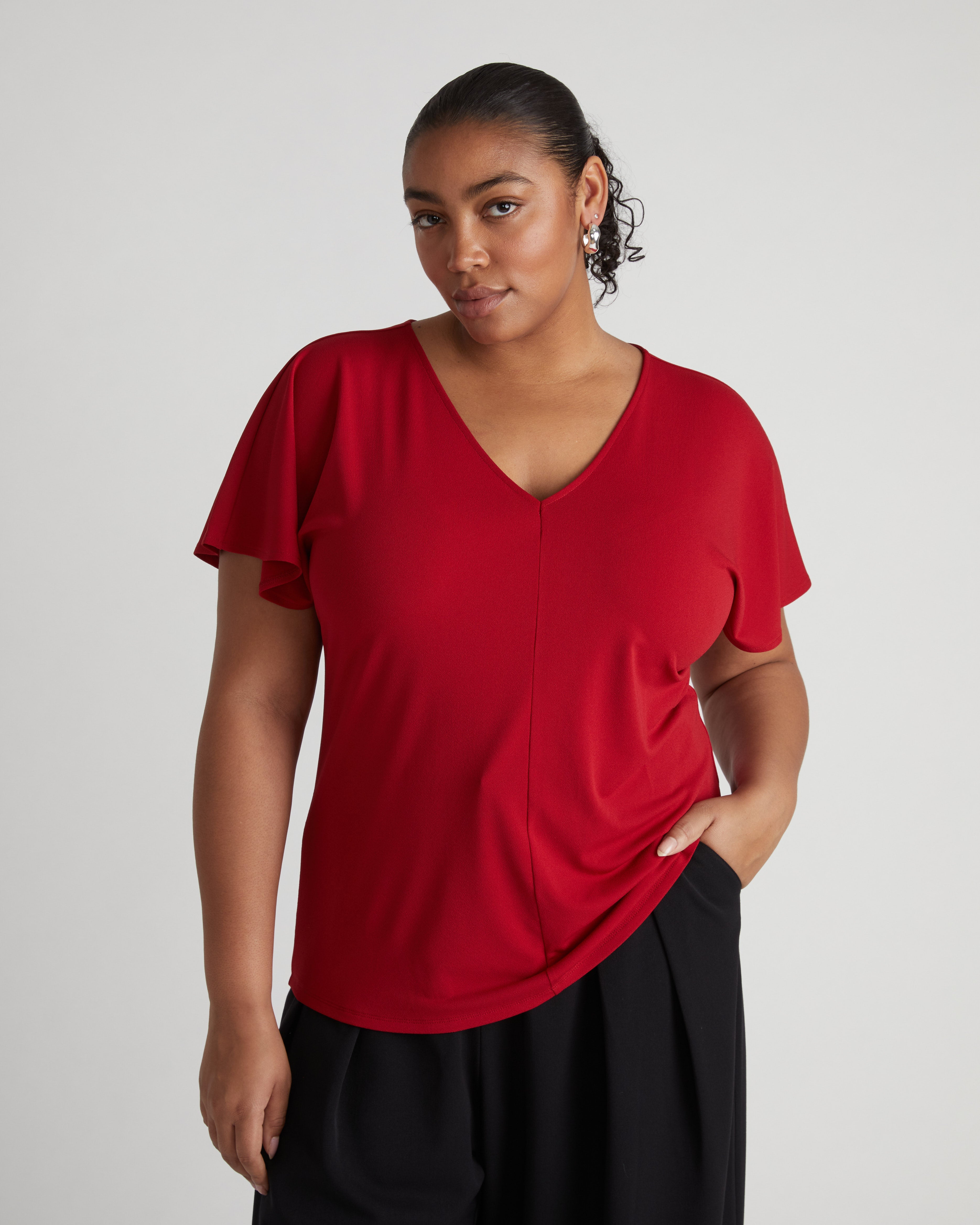 Lansbury Crepe Jersey Blouse - New York Red