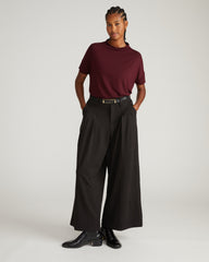 Petra Liquid Jersey Top - Black Cherry