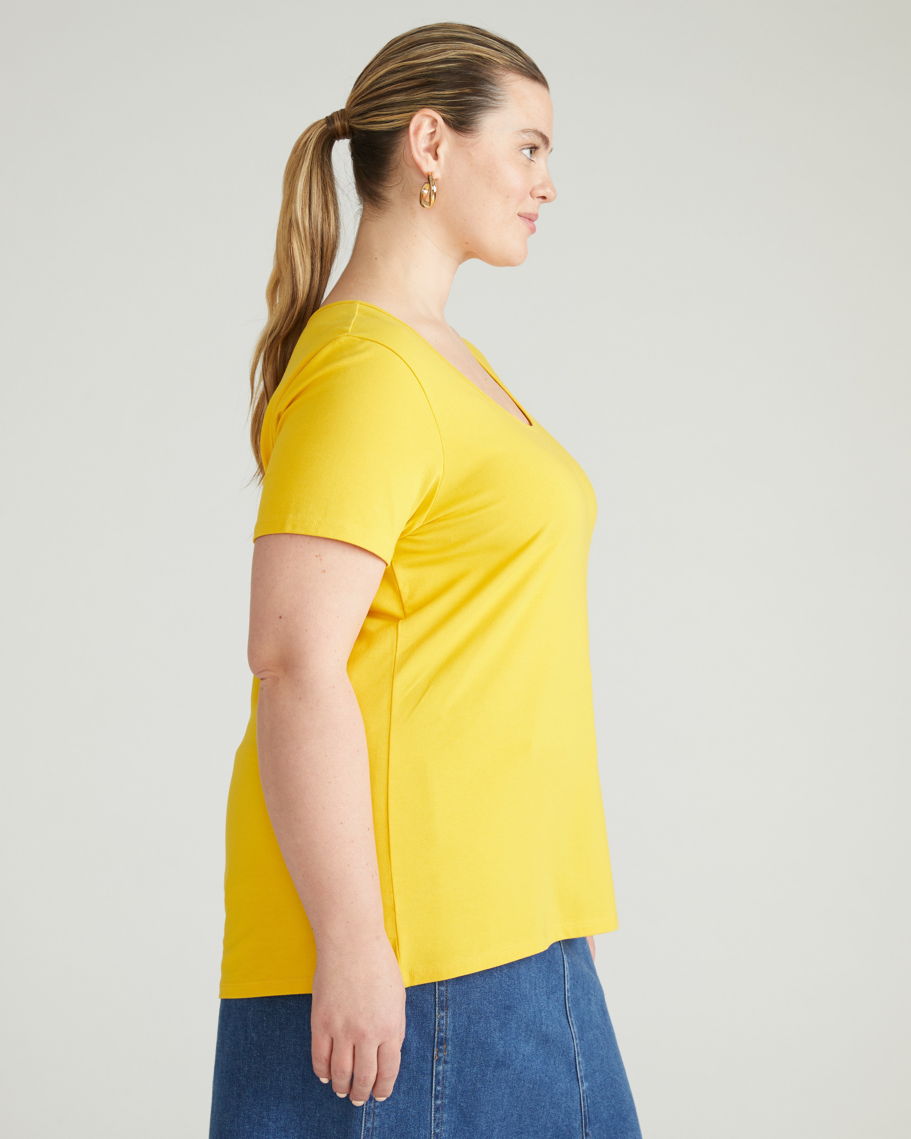 Scoop Neck Tee - Yellow
