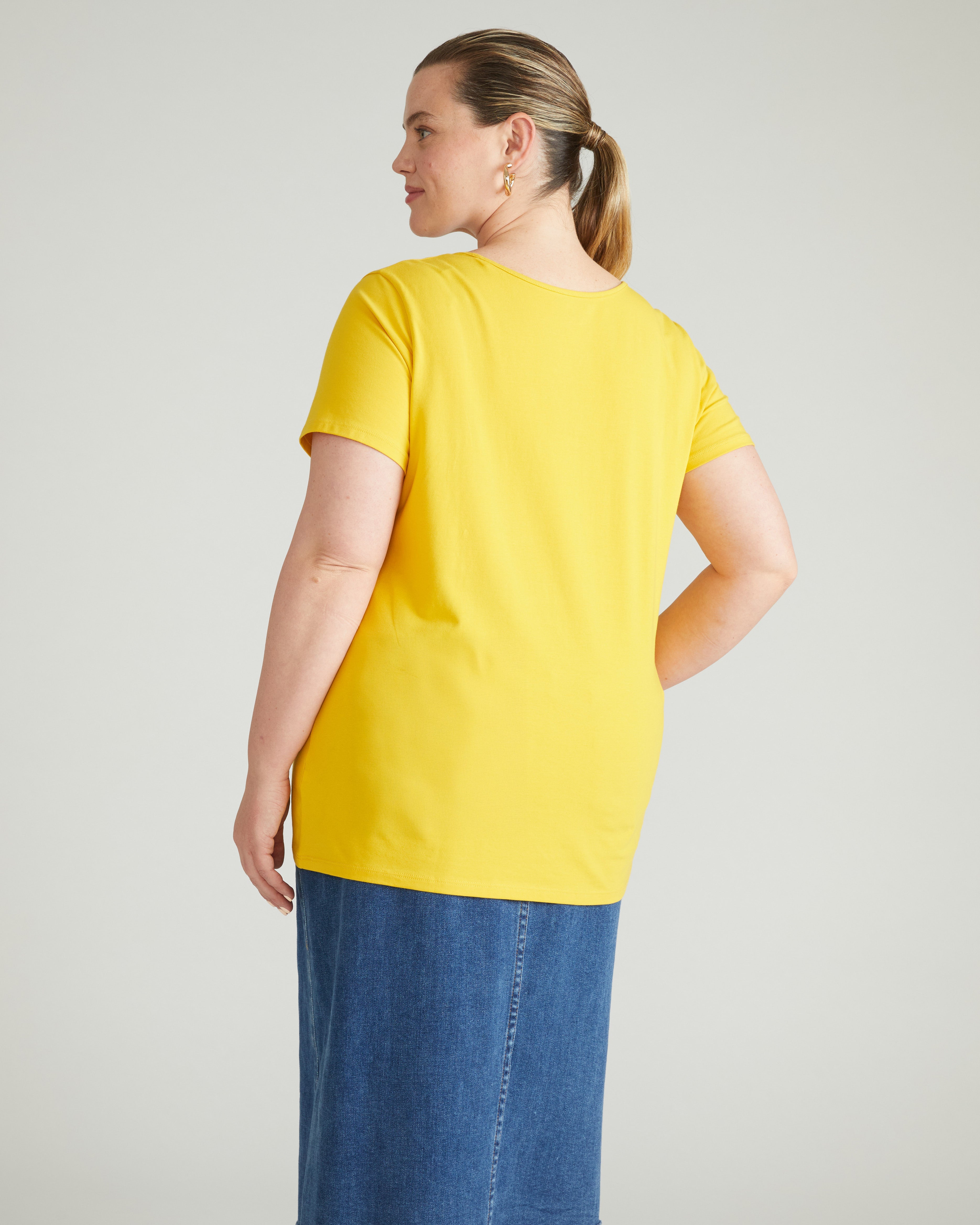 Scoop Neck Tee - Yellow