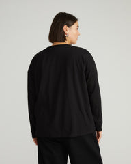 Long Sleeve Relaxed Tee - Black