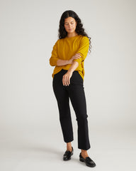 Long Sleeve Relaxed Tee - Mustard