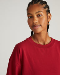 Long Sleeve Relaxed Tee - Garnet