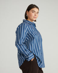 Henning x US Madison Shirt - Ensign Blue/White Stripe
