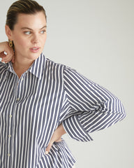Henning x US Madison Shirt - White/Navy Multi Stripe
