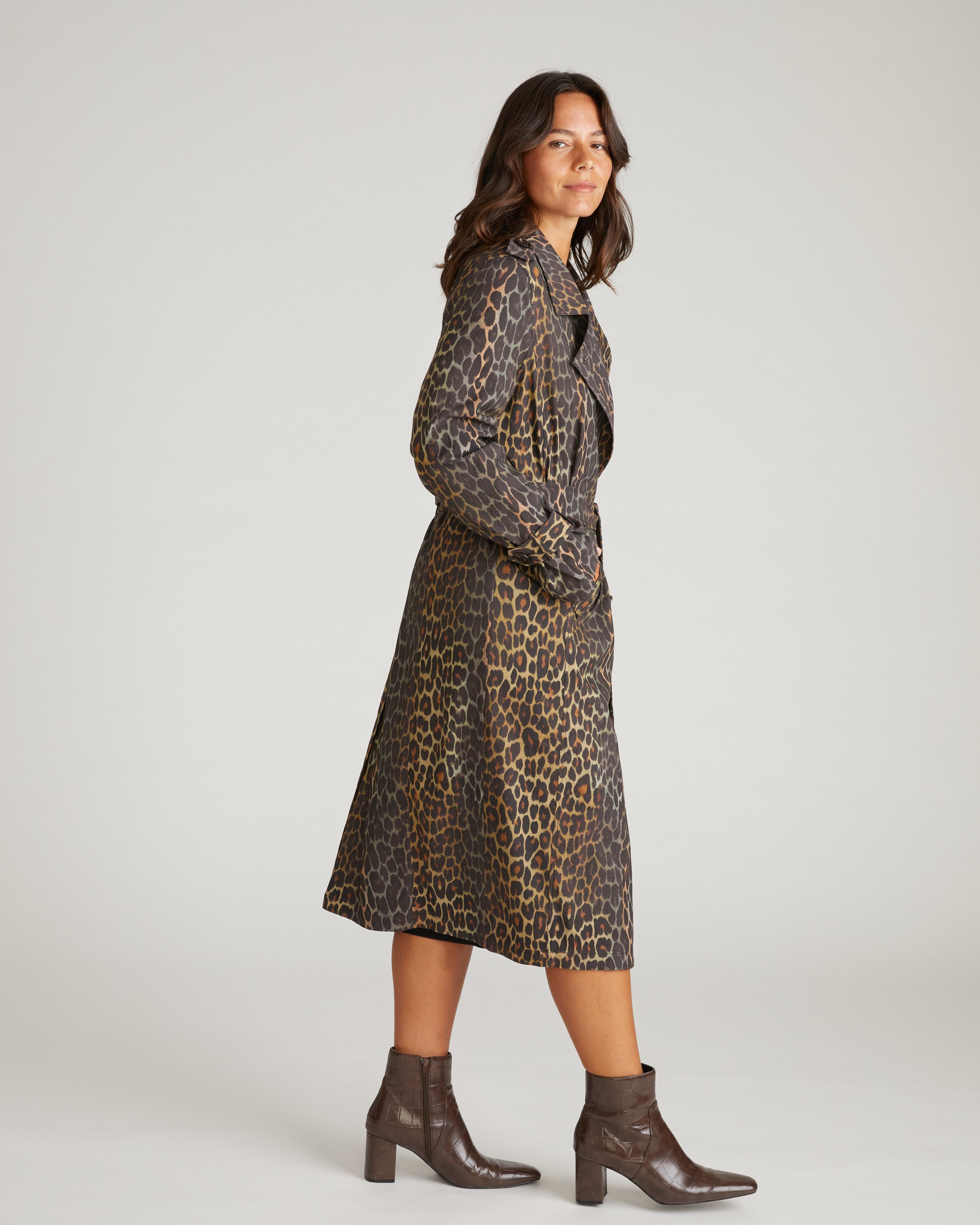 Henning x US Park Soft Trench - Shadow Leopard Print