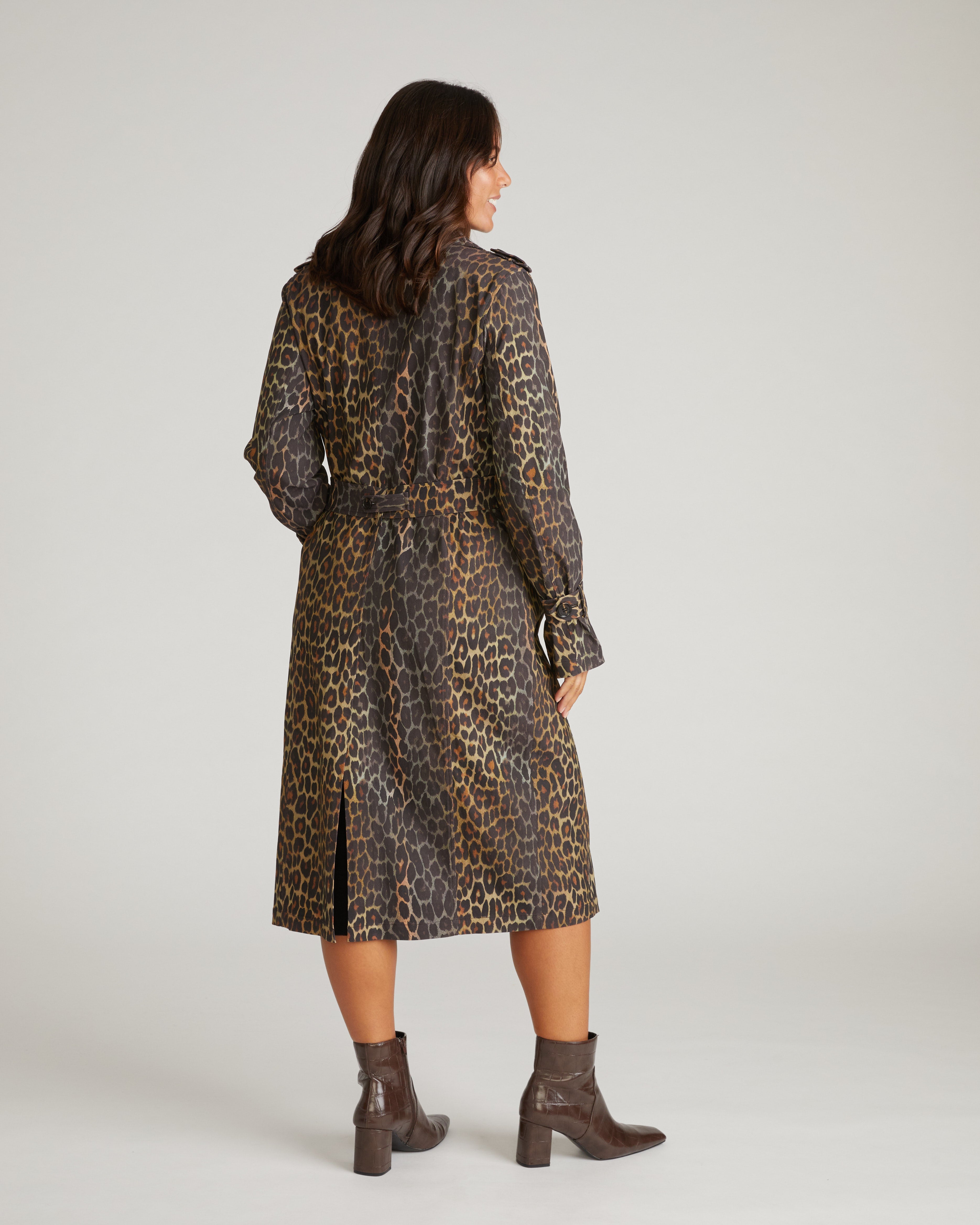 Henning x US Park Soft Trench - Shadow Leopard Print
