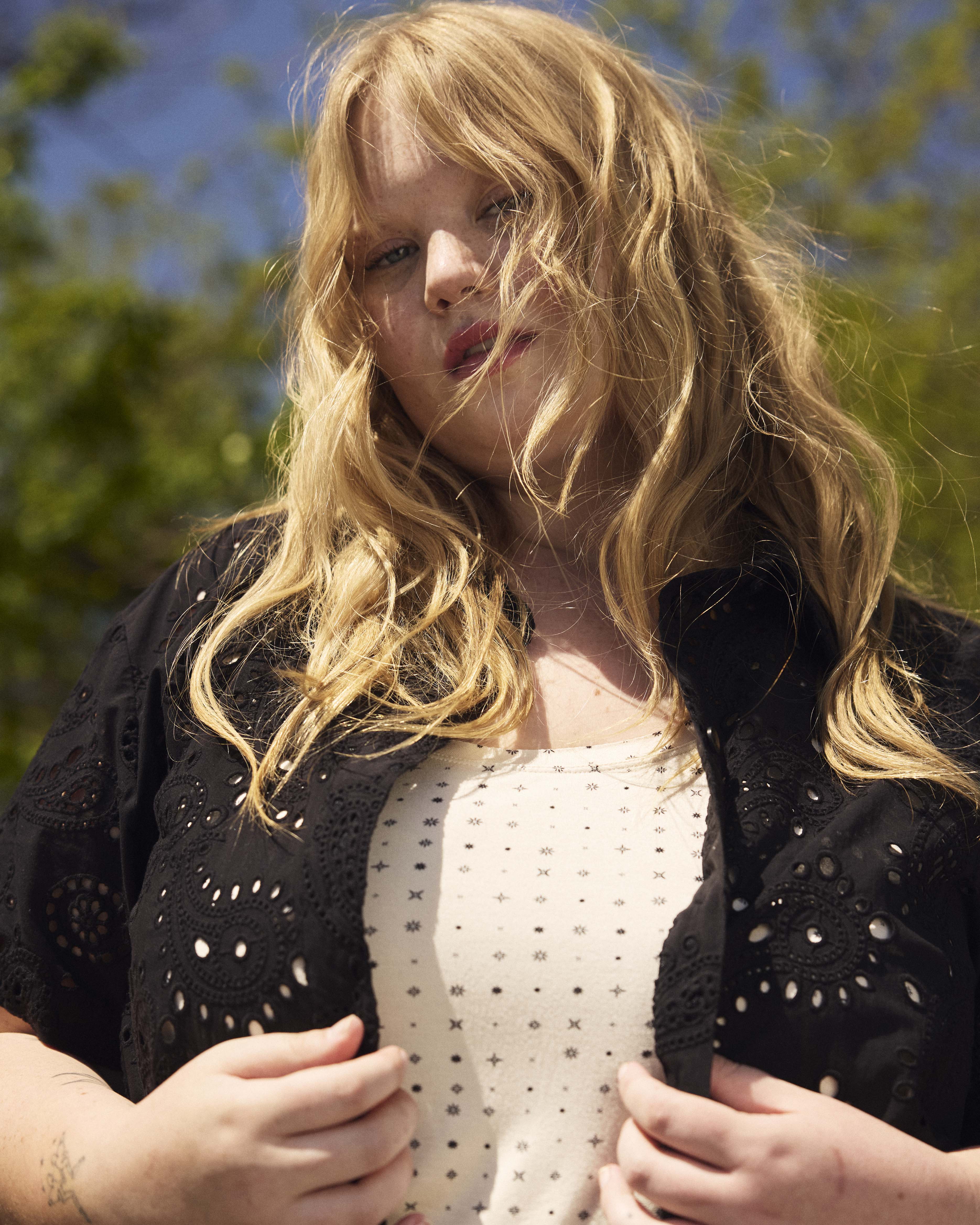 Erica Cotton Eyelet Shirt - Black