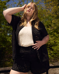 Erica Cotton Eyelet Shirt - Black