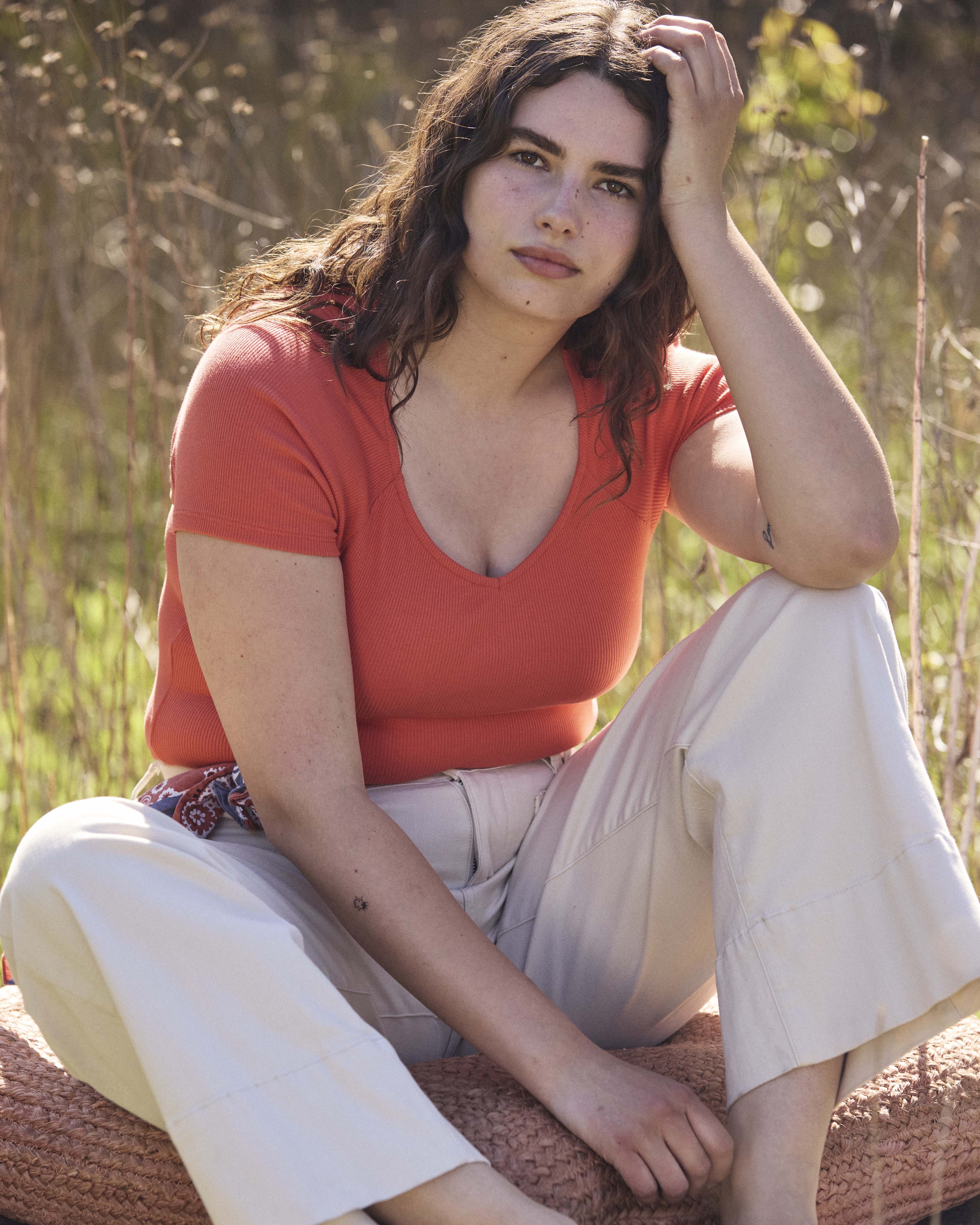 Carey Ribbed Top - Coral Reef
