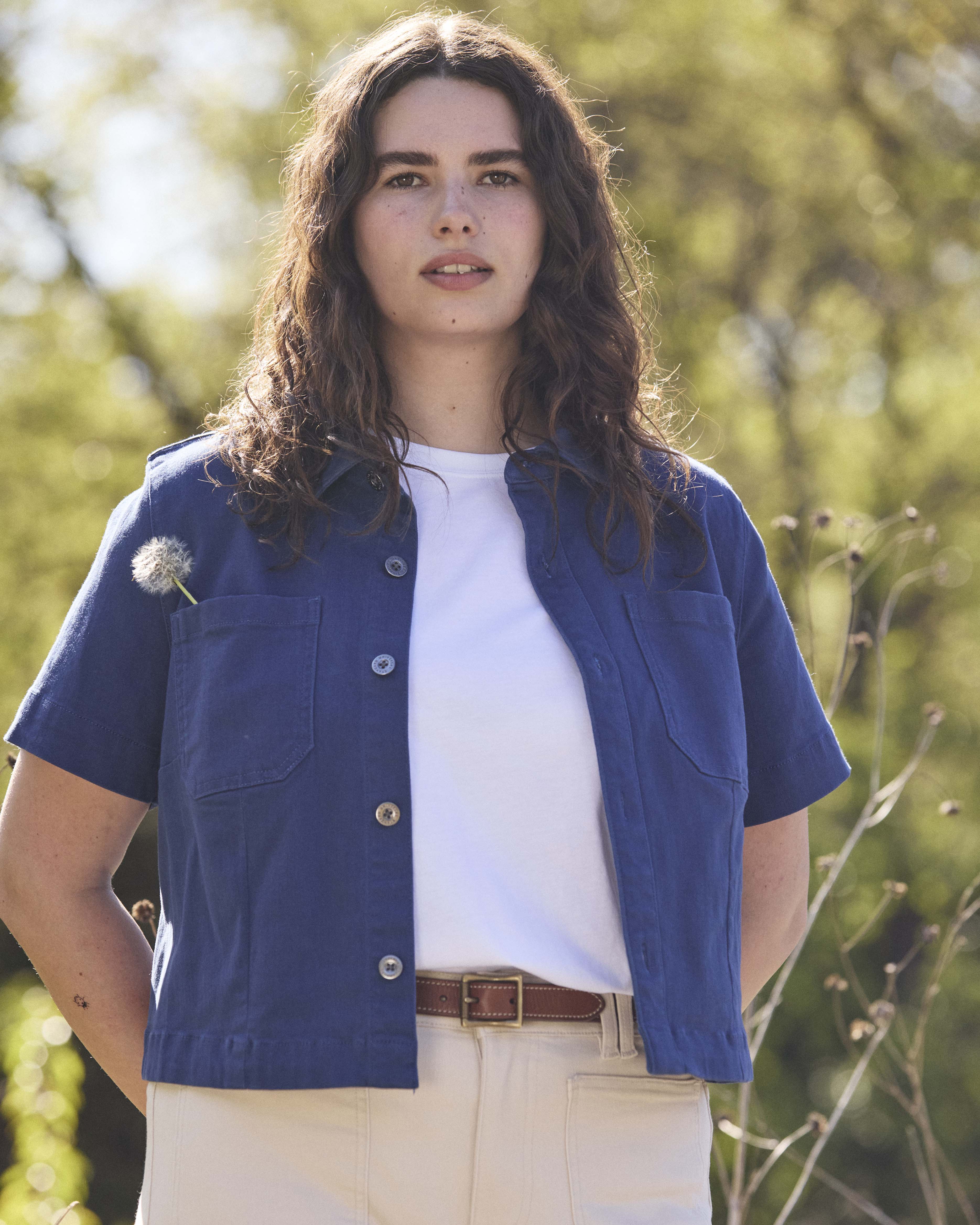 Flynn Short Sleeve Denim Shacket - French Blue
