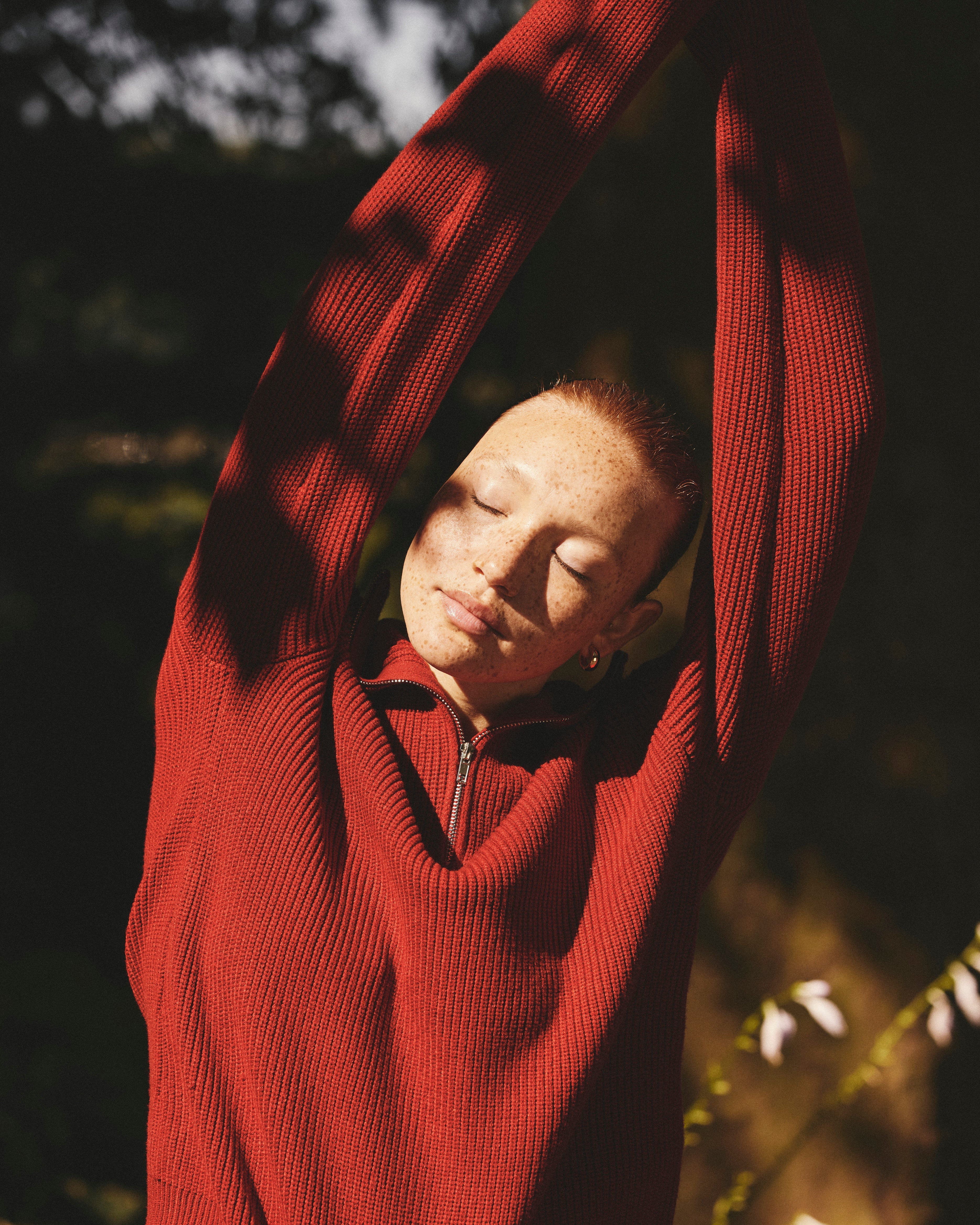 Brenda Zip Sweater - Autumnal Red