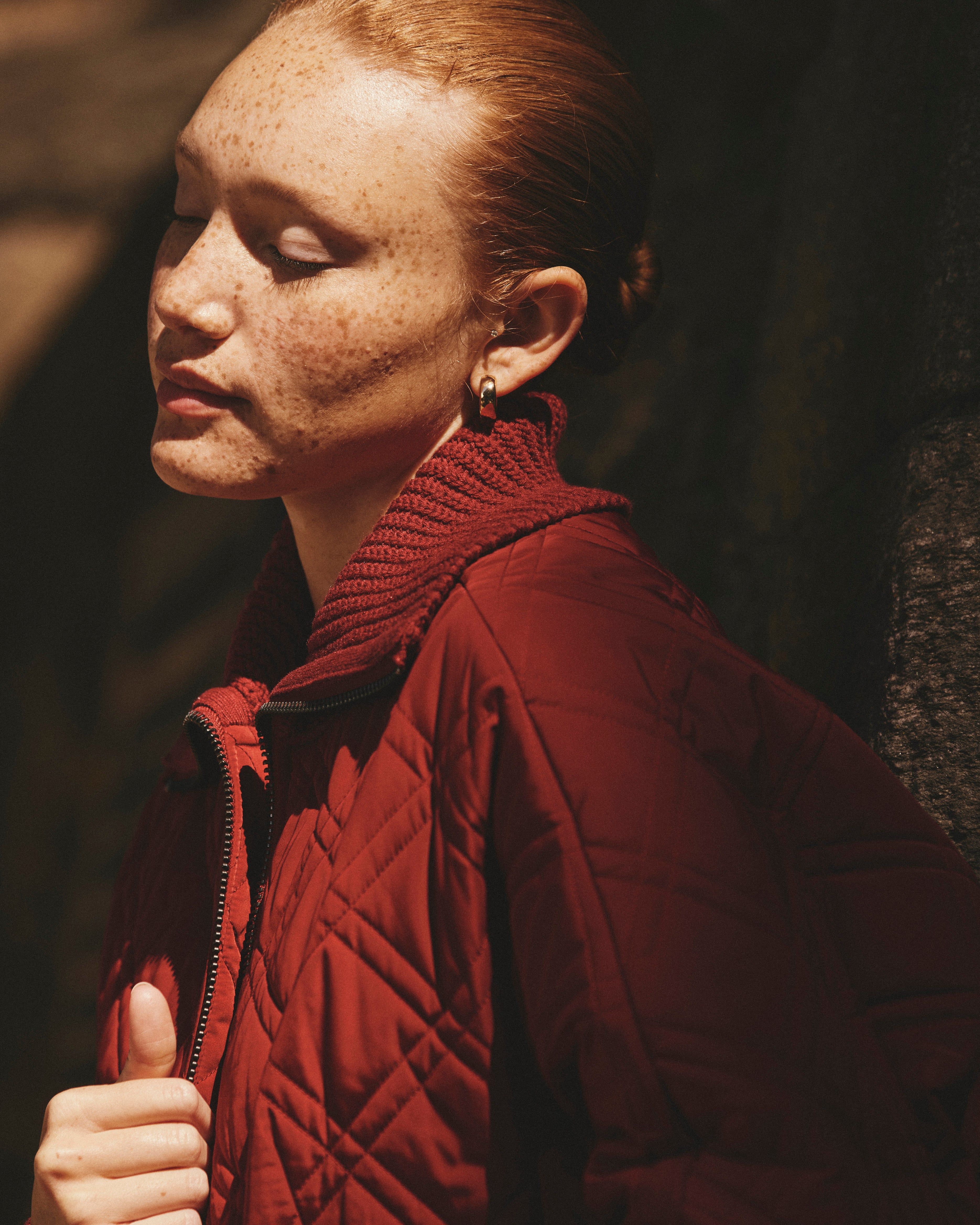 Arcadia Puffer Coat - Autumnal Red