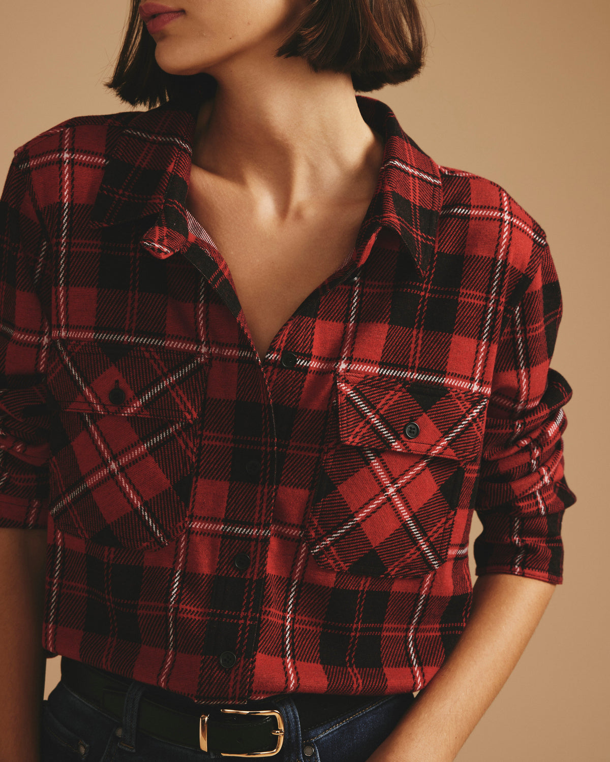 Maine Stretch Flannel Shirt - Ridge Brew Red Plaid