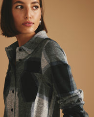 Maine Stretch Flannel Shirtdress - Mate Green Plaid