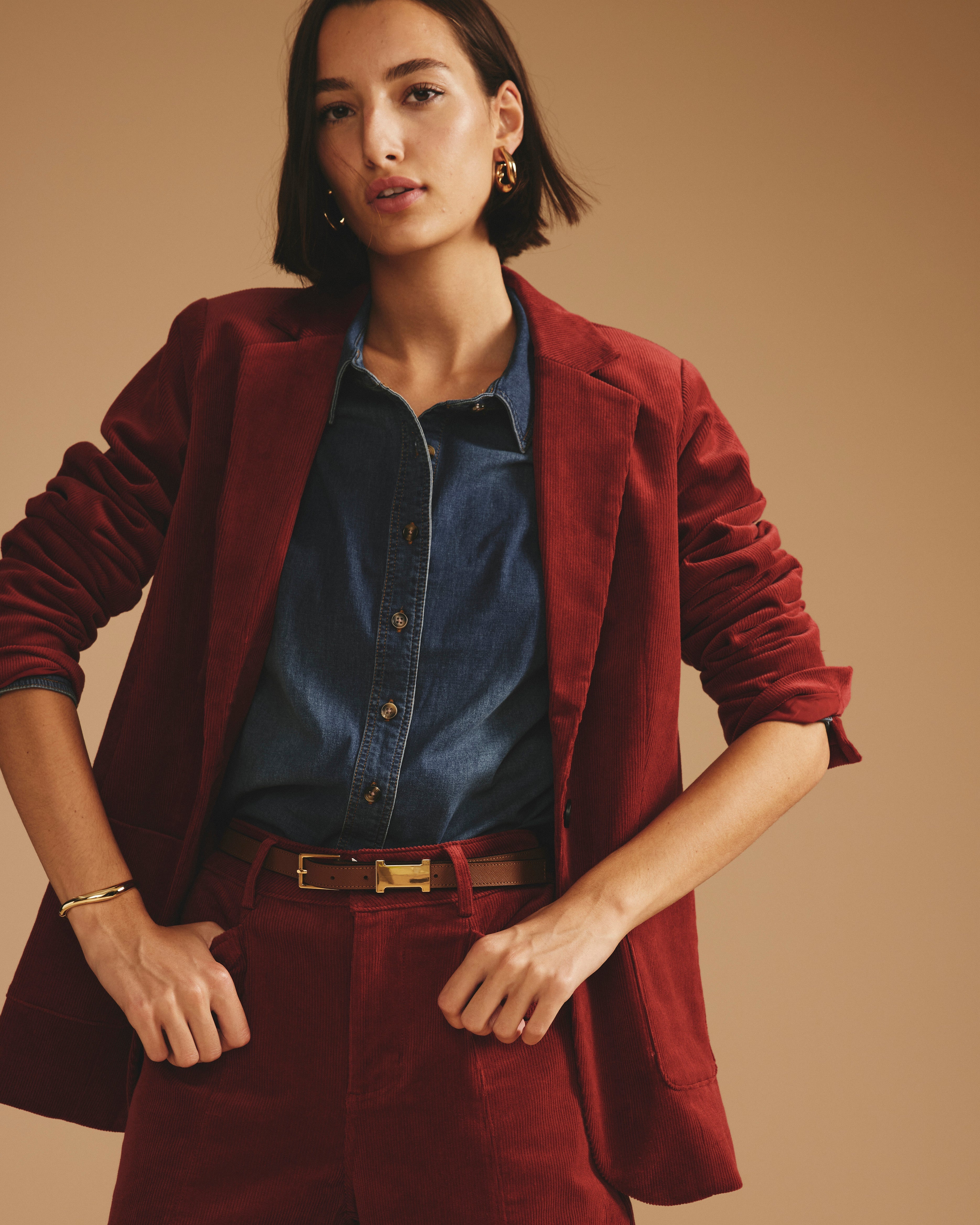 Davis Corduroy Blazer - Autumnal Red