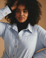 Morgan Belted Stretch Flannel Shirtdress - Battenberg Twill