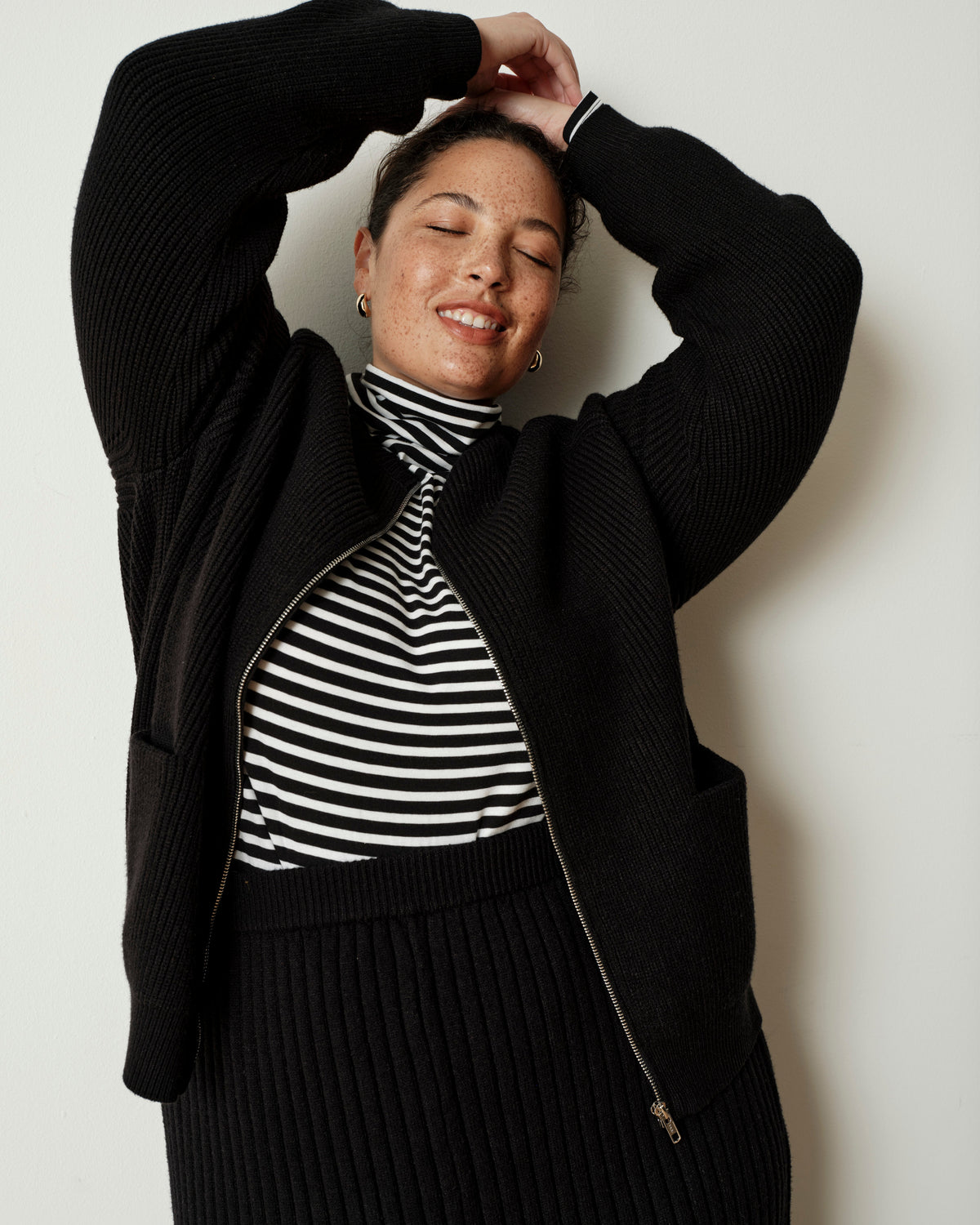 Better-Than-Wool Zip Cardigan - Black