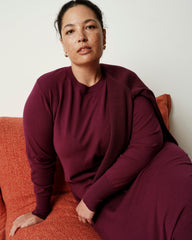 Savvy Fine Knit Everyday Sweater Dress - Gamay