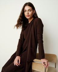 Savvy Double Knit Sweater Cardigan - Espresso