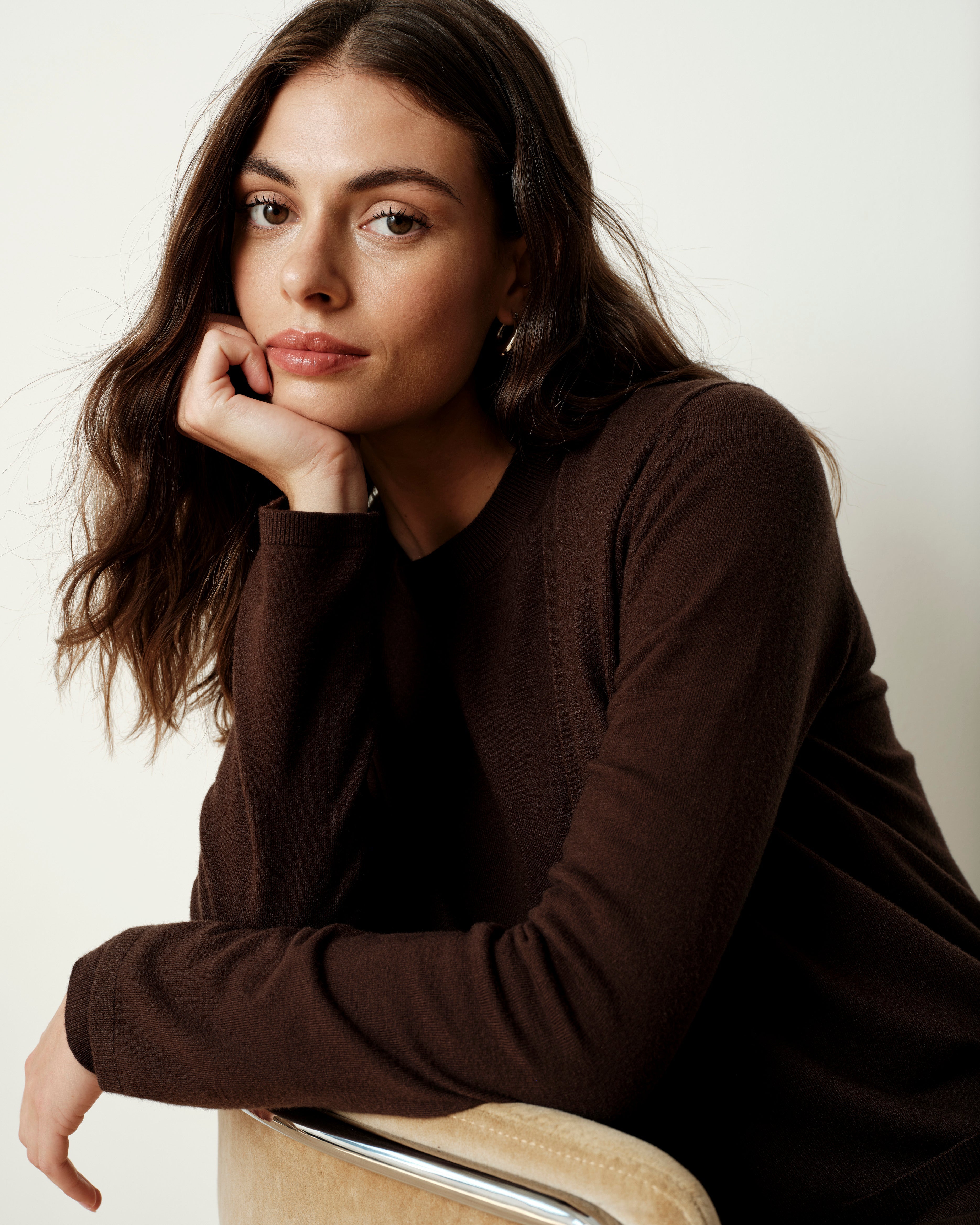 Savvy Double Knit Sweater Cardigan - Espresso