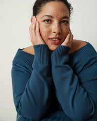 Noomi Cold Shoulder Sweater - Deep Teal