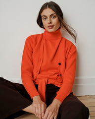 Renee Savvy Fine Knit Raglan Turtleneck - Poppy