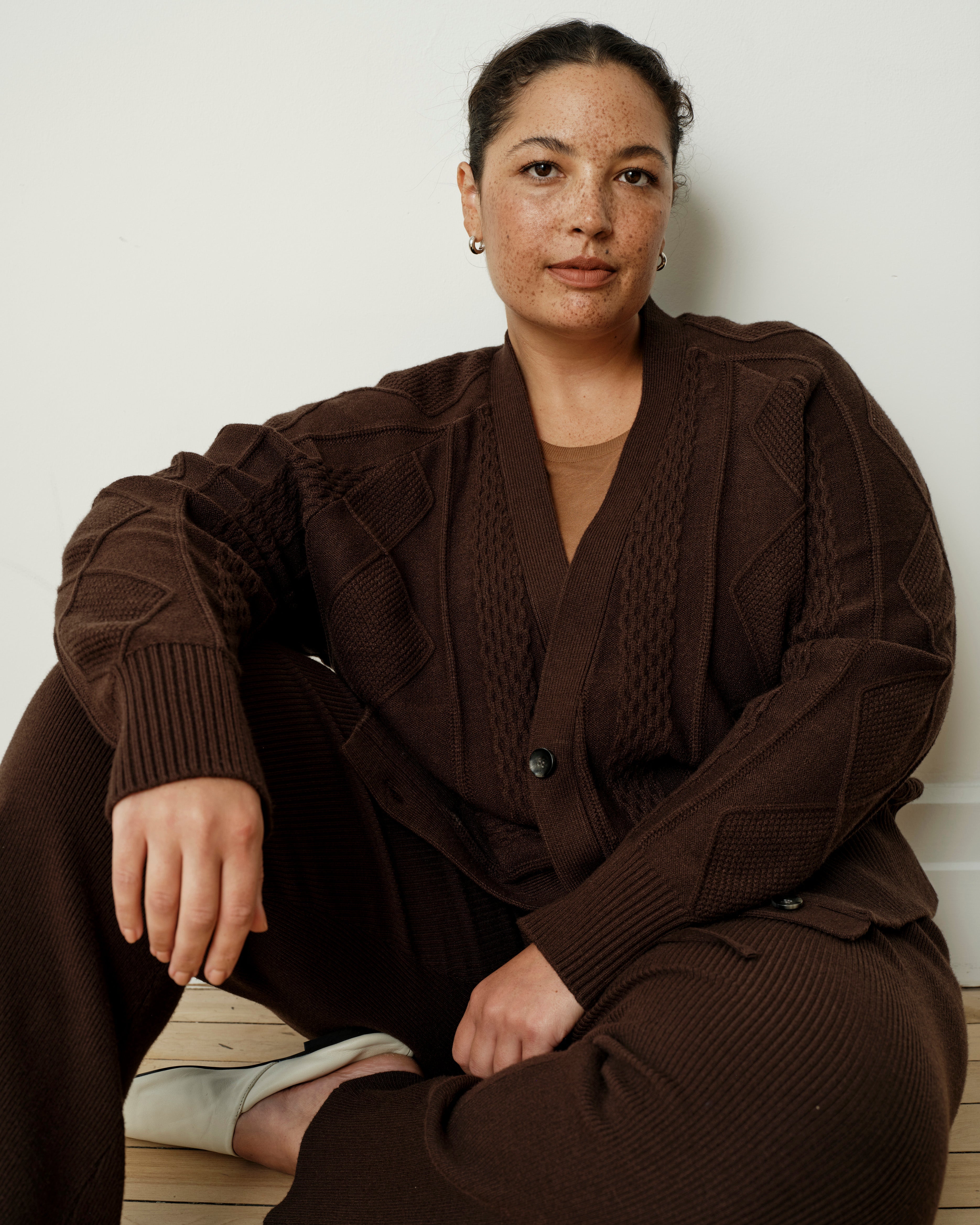 Cable Knit Cardigan - Espresso