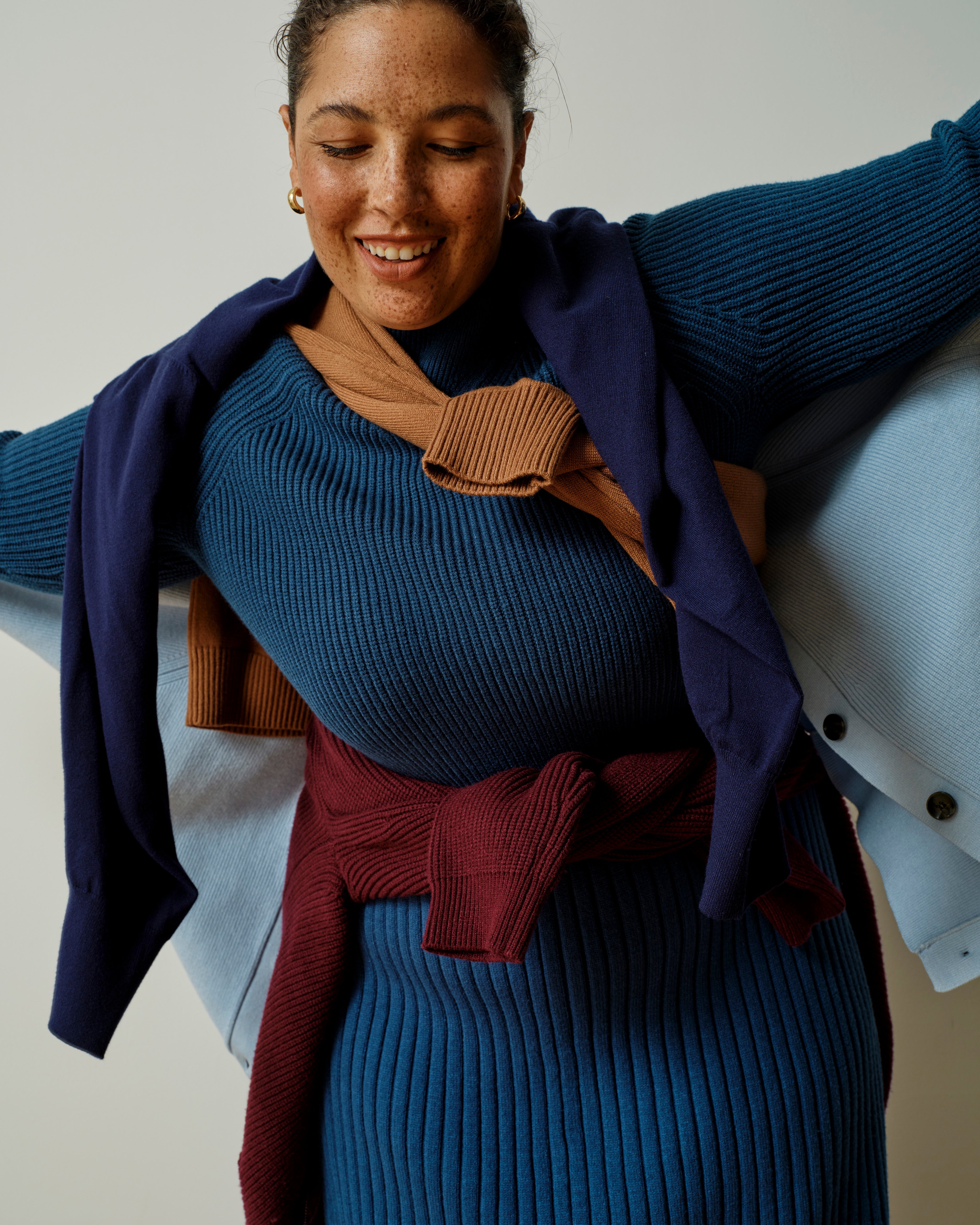 Arly Wrap Neck Sweater - Deep Teal