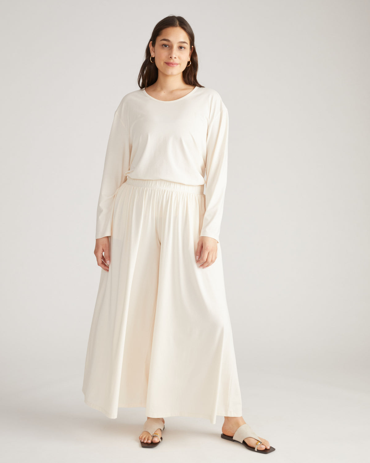 Pina Long Sleeve Lounge Tee - Porcelain