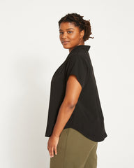 Better-Than-Silk V-Neck Top - Black