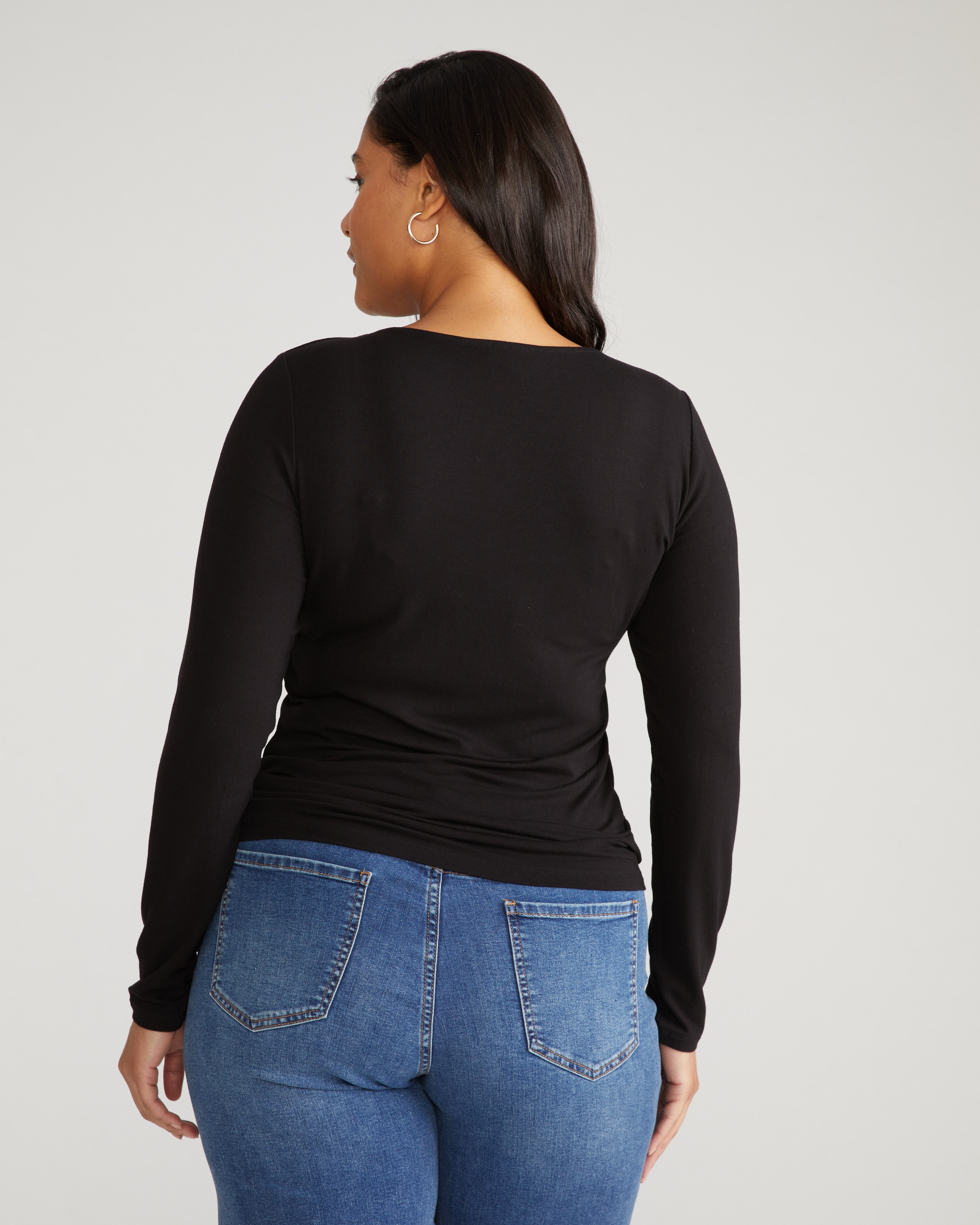 Agatha Liquid Jersey Top - Black