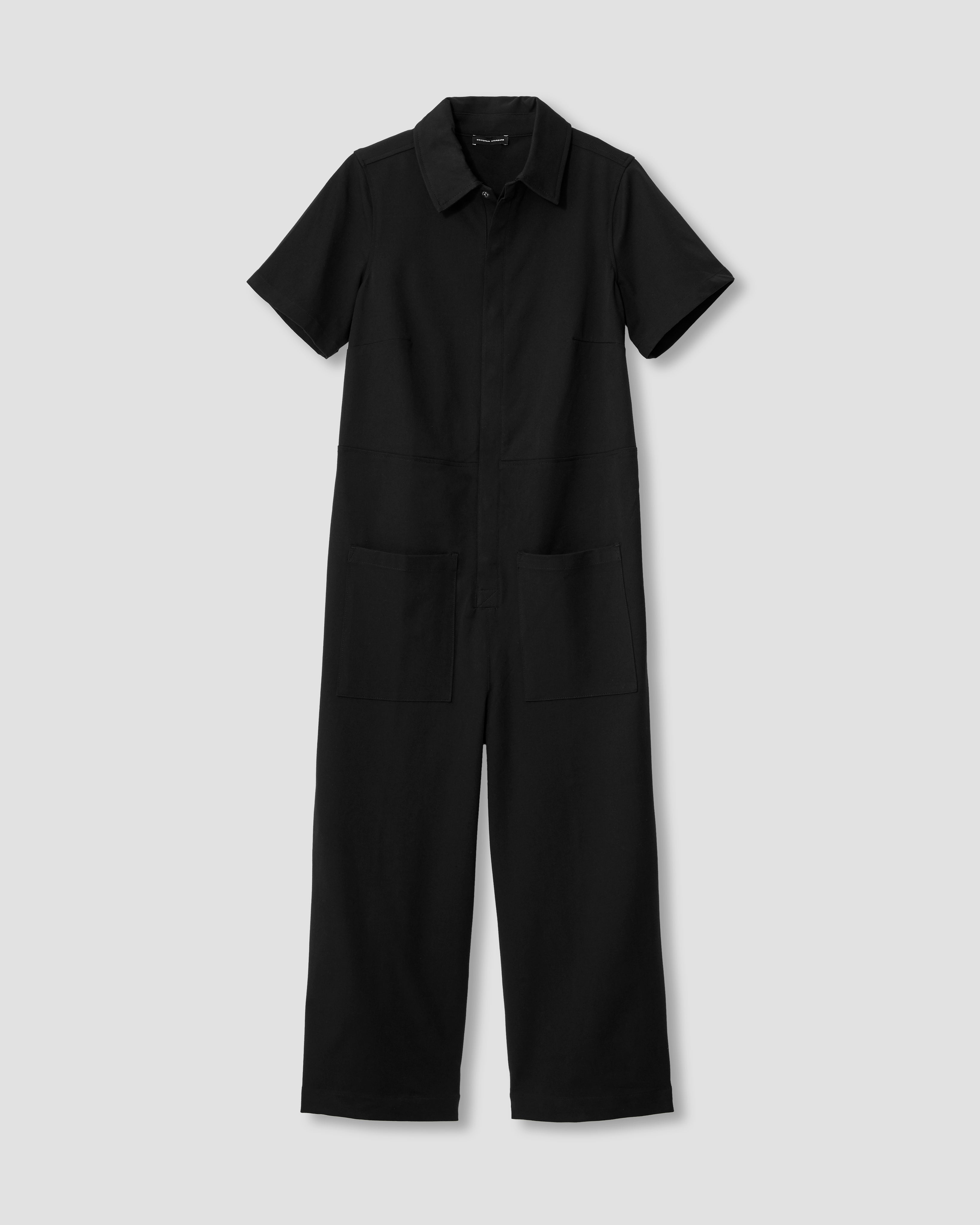 Kate Stretch Cotton Twill Jumpsuit - Black