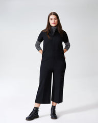 Kate Stretch Cotton Twill Jumpsuit - Black